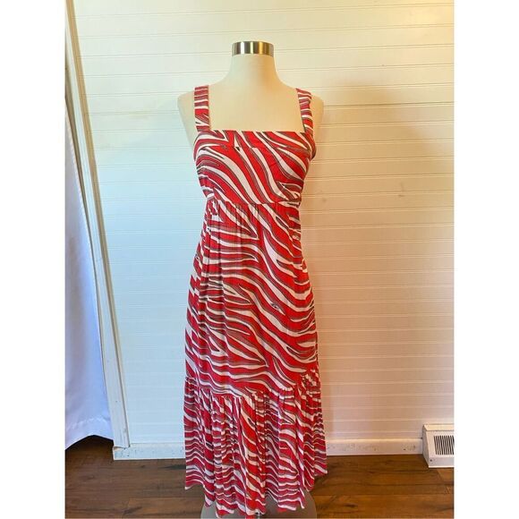 Michael Michael Kors Long Soft Zebra Midi Dress NWT Size Large - Picture 1 of 9